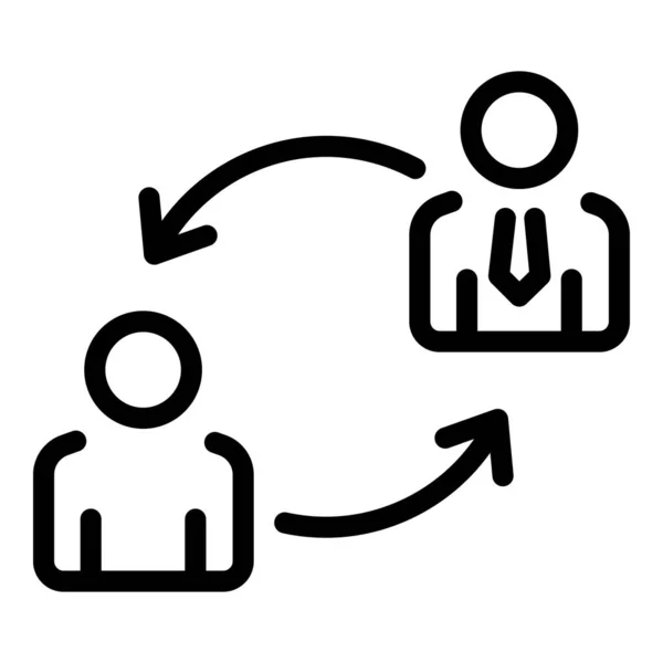 Finance icône d'échange de travail, style contour — Image vectorielle