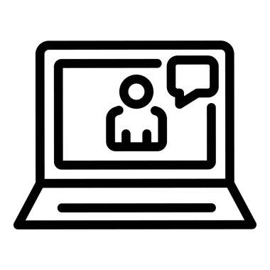 Dizüstü bilgisayar hikaye anlatıcı simgesi, özet biçimi