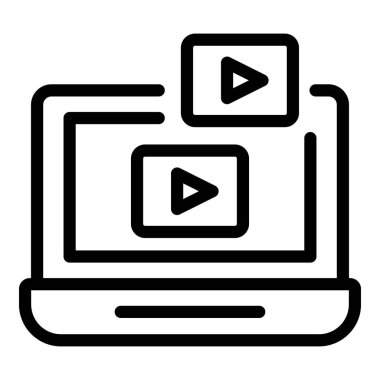 Laptop video günlük simgesi, özet biçimi