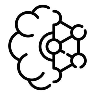 AI beyin simgesi, anahat stili