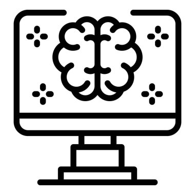 Bilgisayar ai beyin simgesi, özet biçimi