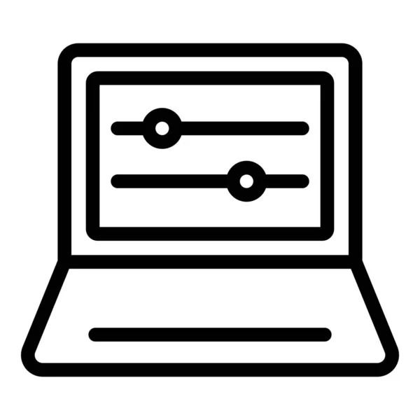 Ikona korektora laptopu, styl zarysu — Wektor stockowy