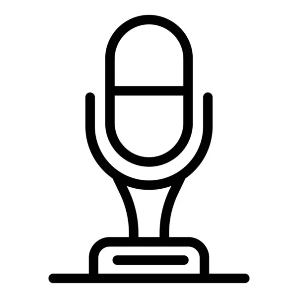 Studio microphone icon, outline style — Stock Vector