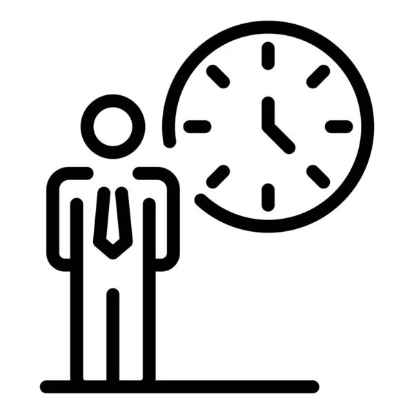 Icono de tiempo de trabajo, estilo de esquema — Archivo Imágenes Vectoriales
