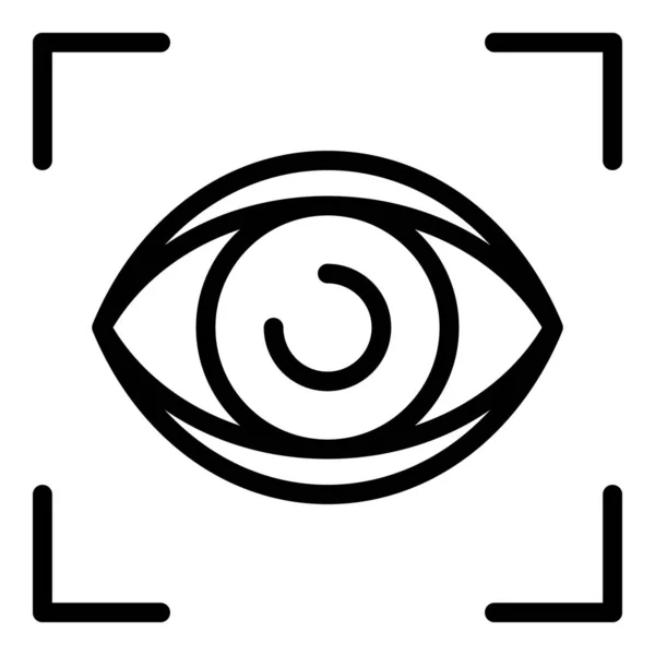 Augenscanner-Symbol, Umrissstil — Stockvektor