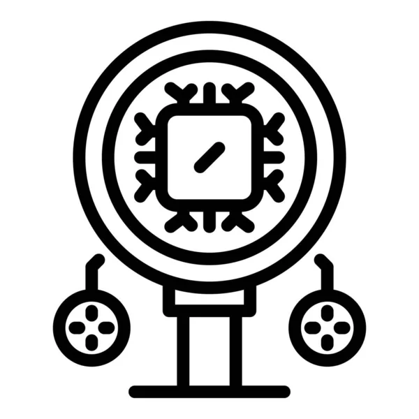 Ai magnify glass icon, outline style — 스톡 벡터