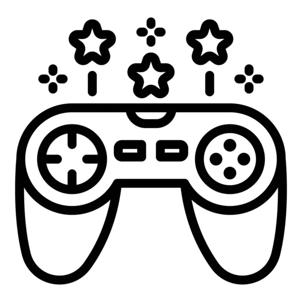 Gaming joystick icon, outline style — Stock Vector