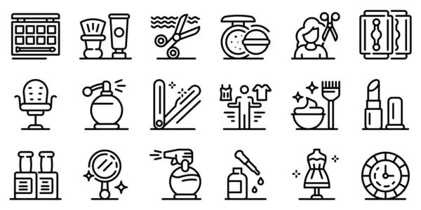 Stylist icons set, outline style — 스톡 벡터
