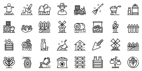 Conjunto de ícones do produtor, estilo esboço — Vetor de Stock