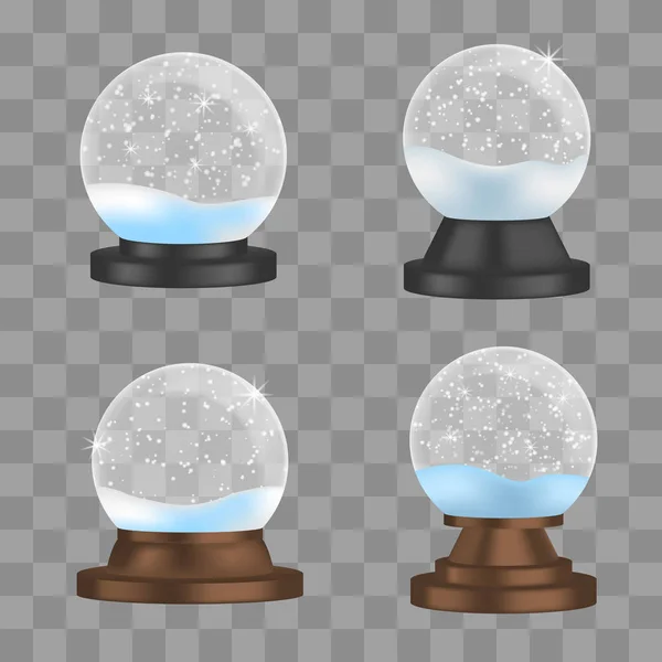 Snowglobe icons set, realistic style — Stock Vector