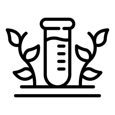 Test tüpü ve iki dal simgesi, özet biçimi