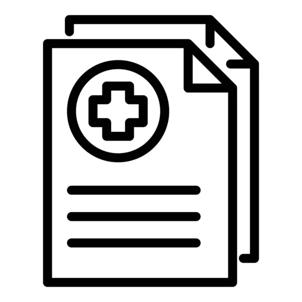 Icono de documentos médicos, estilo de esquema — Vector de stock