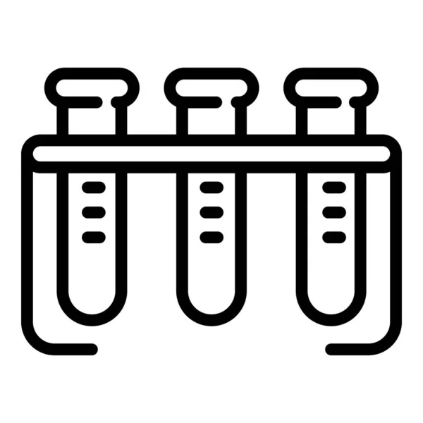 Icono de rack de tubo de prueba, estilo de esquema — Vector de stock
