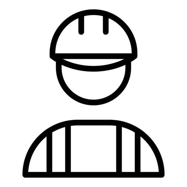 Worker silhouette icon, outline style — 스톡 벡터