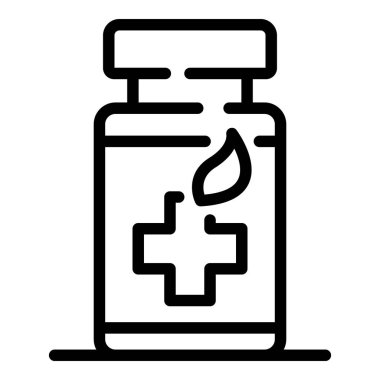 Üzerinde haç simgesi olan plastik şişe, taslak tarzı.