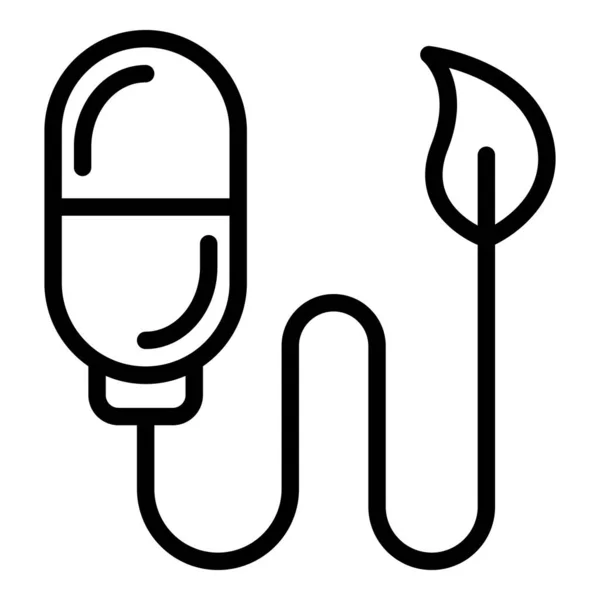 Druppelteller en blad pictogram, outline stijl — Stockvector