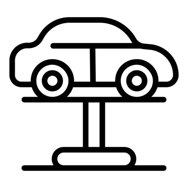 Levante el icono de la vista lateral del coche, estilo de contorno — Vector de stock