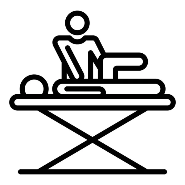 Icono de masaje de rehabilitación, estilo de esquema — Vector de stock