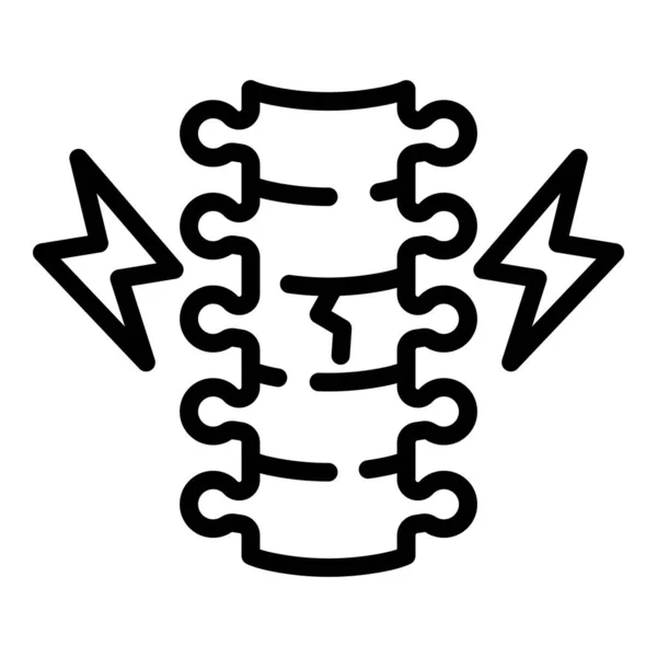 Icono de fractura espinal, estilo de contorno — Vector de stock