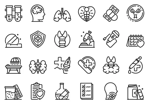 Conjunto de ícones endocrinologista, estilo esboço — Vetor de Stock