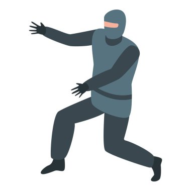 Ninja savaşçı simgesi, izometrik stil