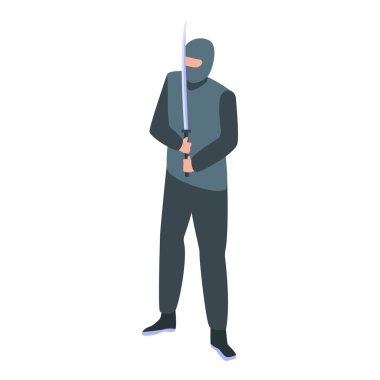 Ninja oğlan simgesi, izometrik stil