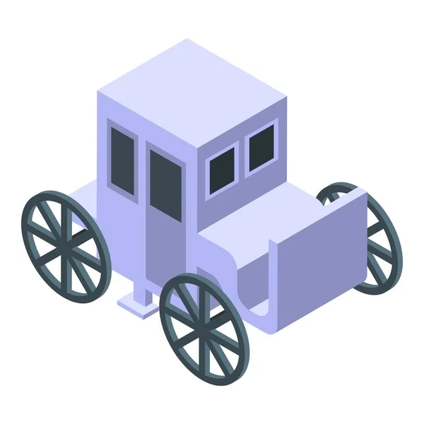 White wedding carriage icon, isometric style — 스톡 벡터