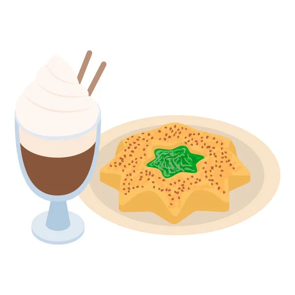 Warming dessert icon, isometric style — 스톡 벡터
