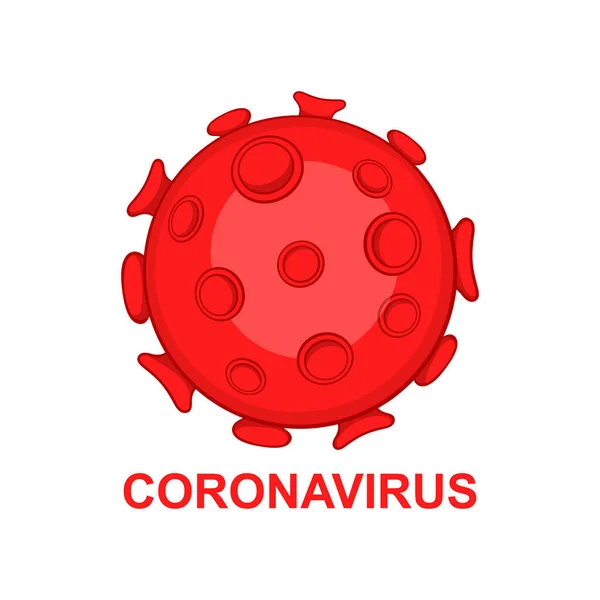 Ícone vetorial Coronavirus estilo cartoon — Vetor de Stock