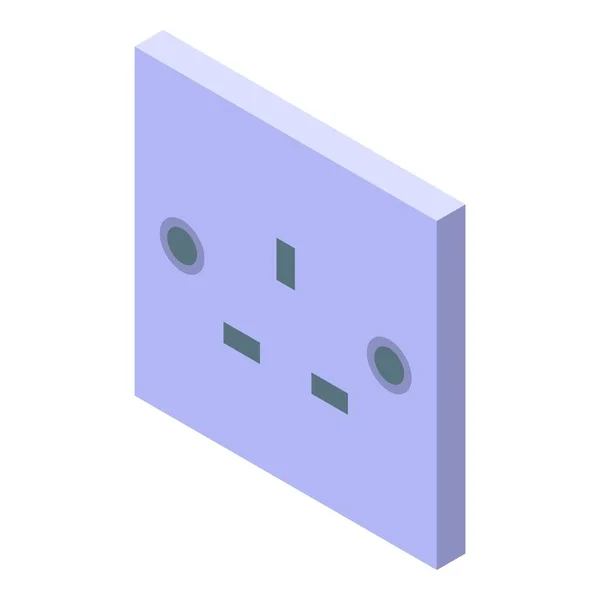 Icône de prise de maison électrique, style isométrique — Image vectorielle
