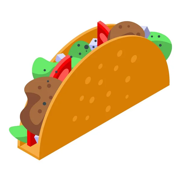 Ícone de tacos mexicanos, estilo isométrico — Vetor de Stock