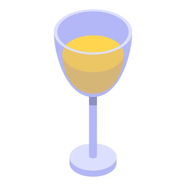 White wine glass icon, isometric style — 스톡 벡터