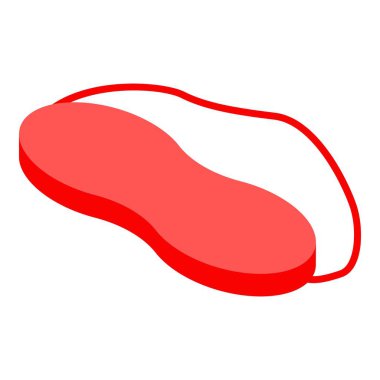 Kırmızı uyku maskesi simgesi, izometrik biçim