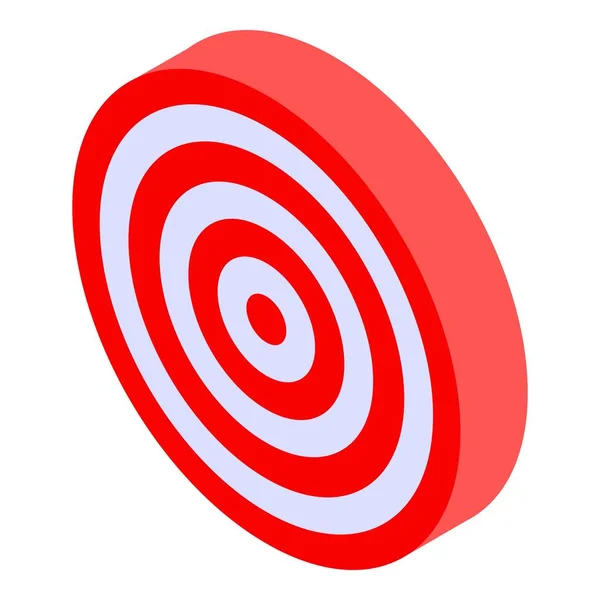 Красный белый значок цели, изометрический стиль — стоковый вектор