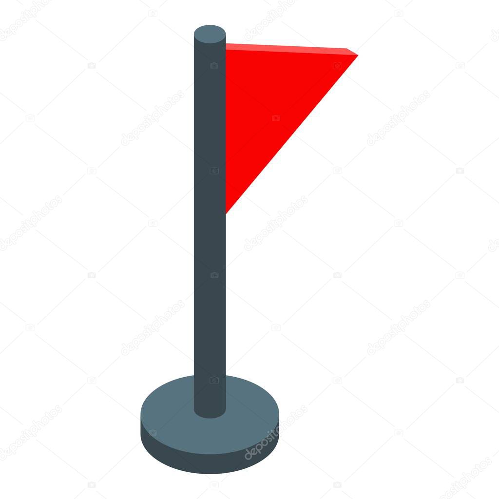 Red flag icon, isometric style