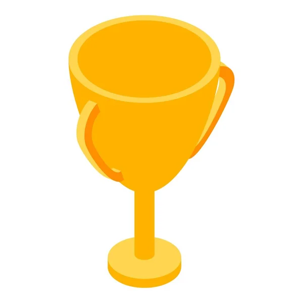 Ikone des goldenen Pokals, isometrischer Stil — Stockvektor