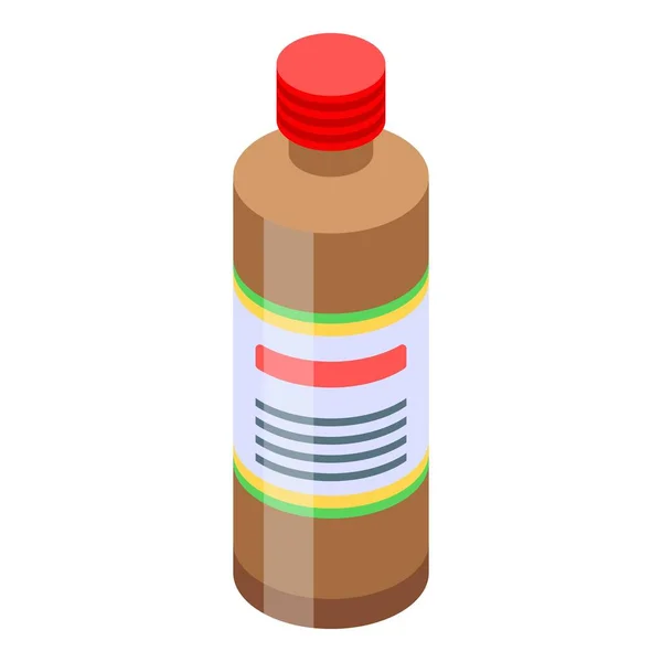 Icona della bottiglia di sciroppo di trattamento, stile isometrico — Vettoriale Stock