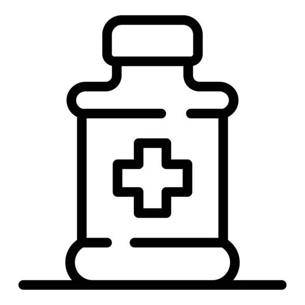 Icono de jarabe de farmacia médica, estilo de esquema — Vector de stock