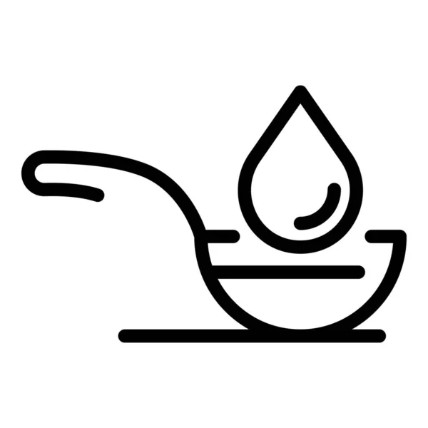 Sirup im Löffel-Symbol, Outline-Stil — Stockvektor