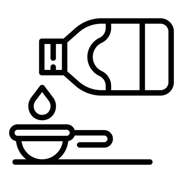 Icono de botella de jarabe de vidrio, estilo de esquema — Vector de stock