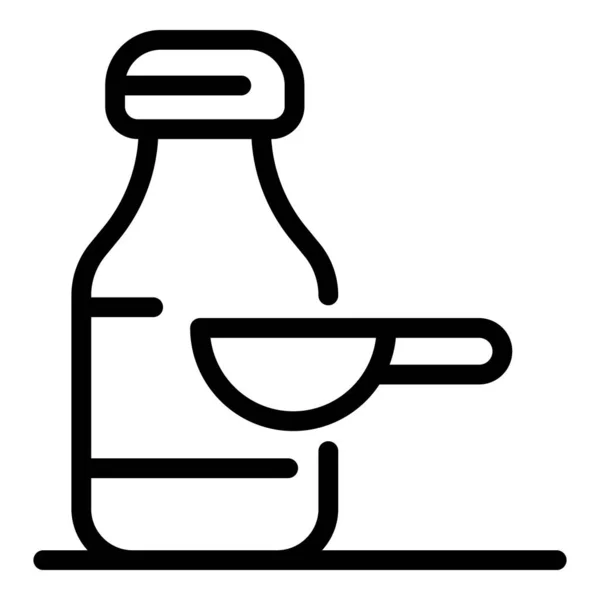 Teelöffelsirup-Symbol, Umriss Stil — Stockvektor