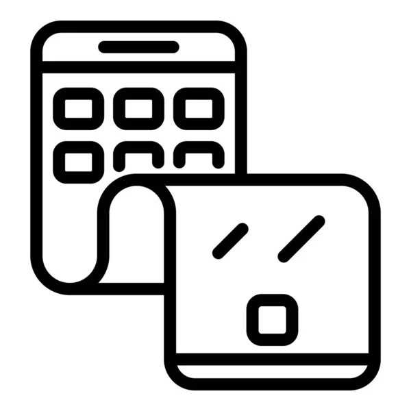 Flex telefoon cellulaire pictogram, omtrek stijl — Stockvector