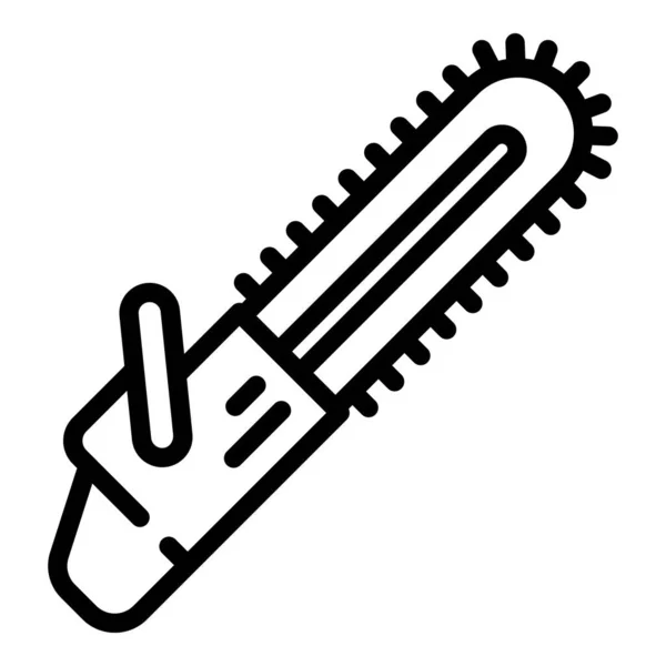 Icône d'instrument de tronçonneuse, style contour — Image vectorielle