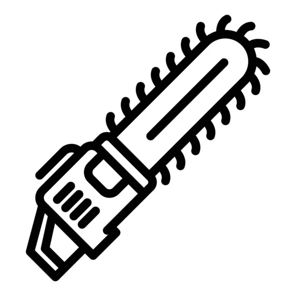 Garden chainsaw icon, outline style — 스톡 벡터