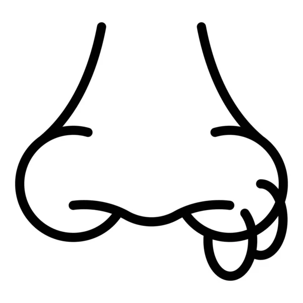 Piercing de nariz icono, estilo de contorno — Vector de stock