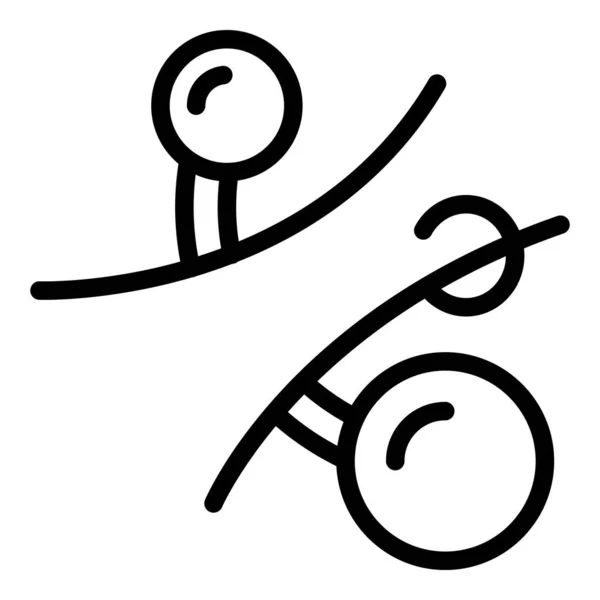 Kurvendurchdringendes Symbol, Umrissstil — Stockvektor