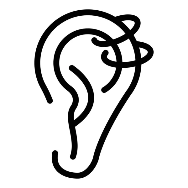 Shape ear piercing icon, outline style — 스톡 벡터