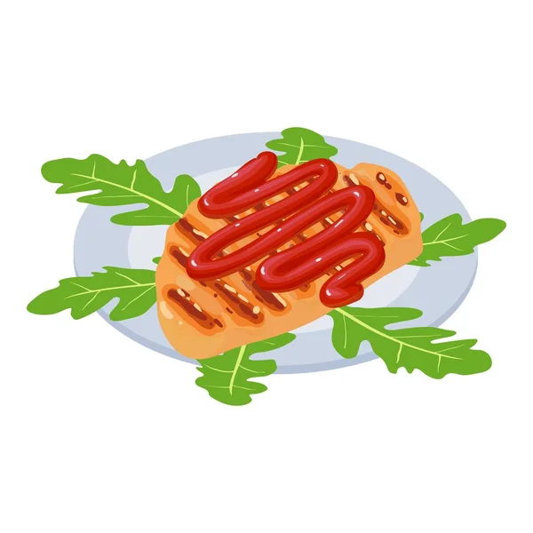 Icona del cibo barbecue, stile isometrico — Vettoriale Stock