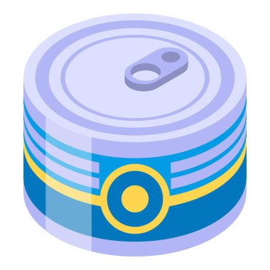 Tuna tin can icon, isometric style