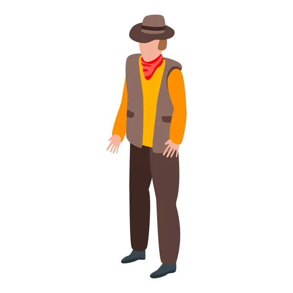 Cowboy man icon, isometric style — 스톡 벡터